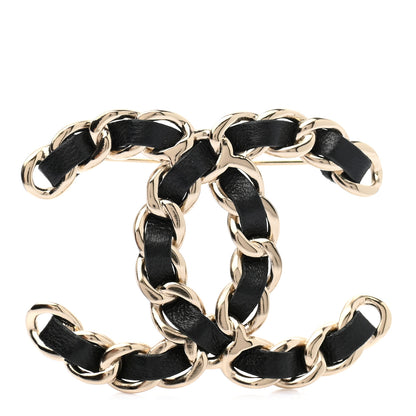 Chanel Lambskin Chain CC Brooch Black Gold 2 of 10
