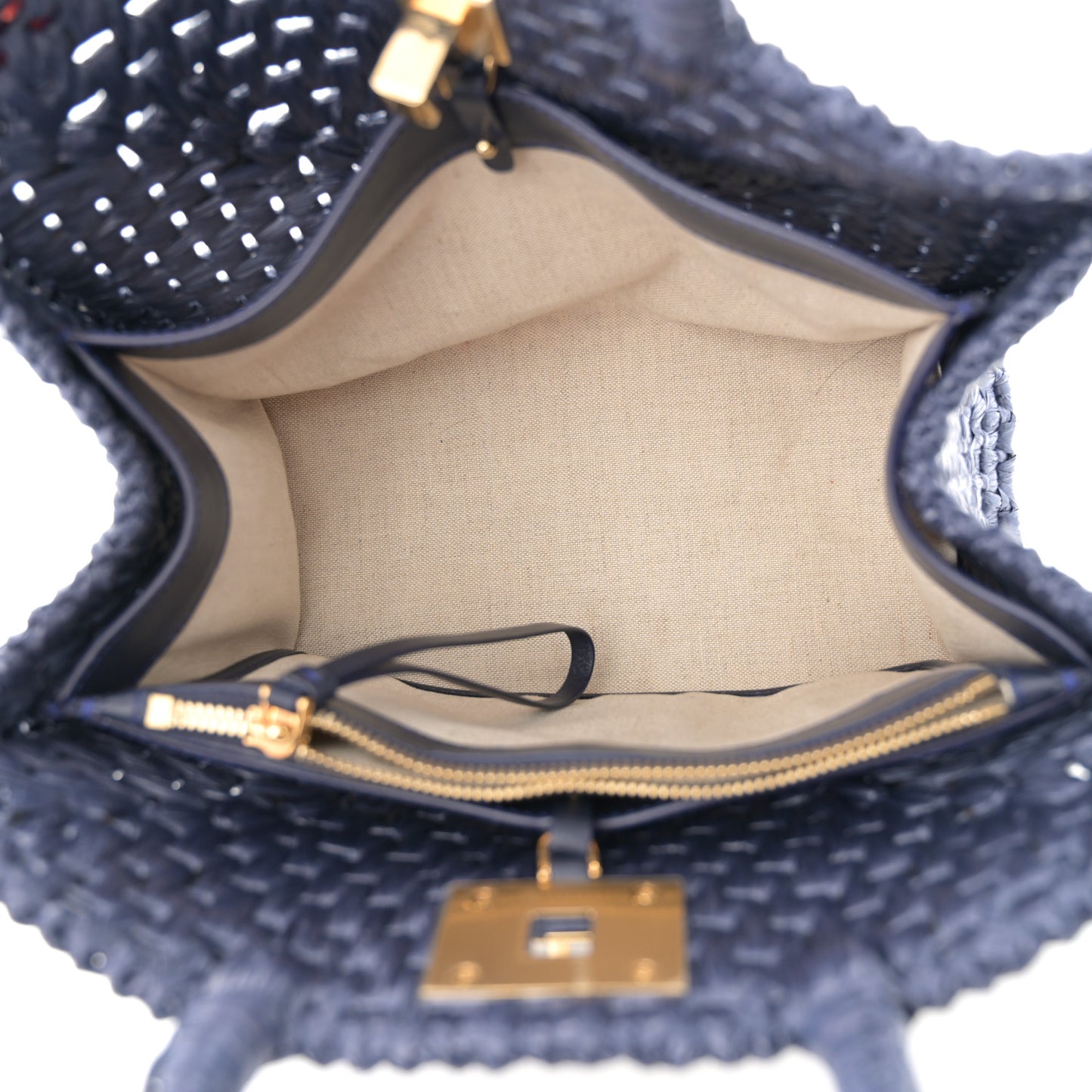 Raffia Medium The Studio Box Bag Midnight