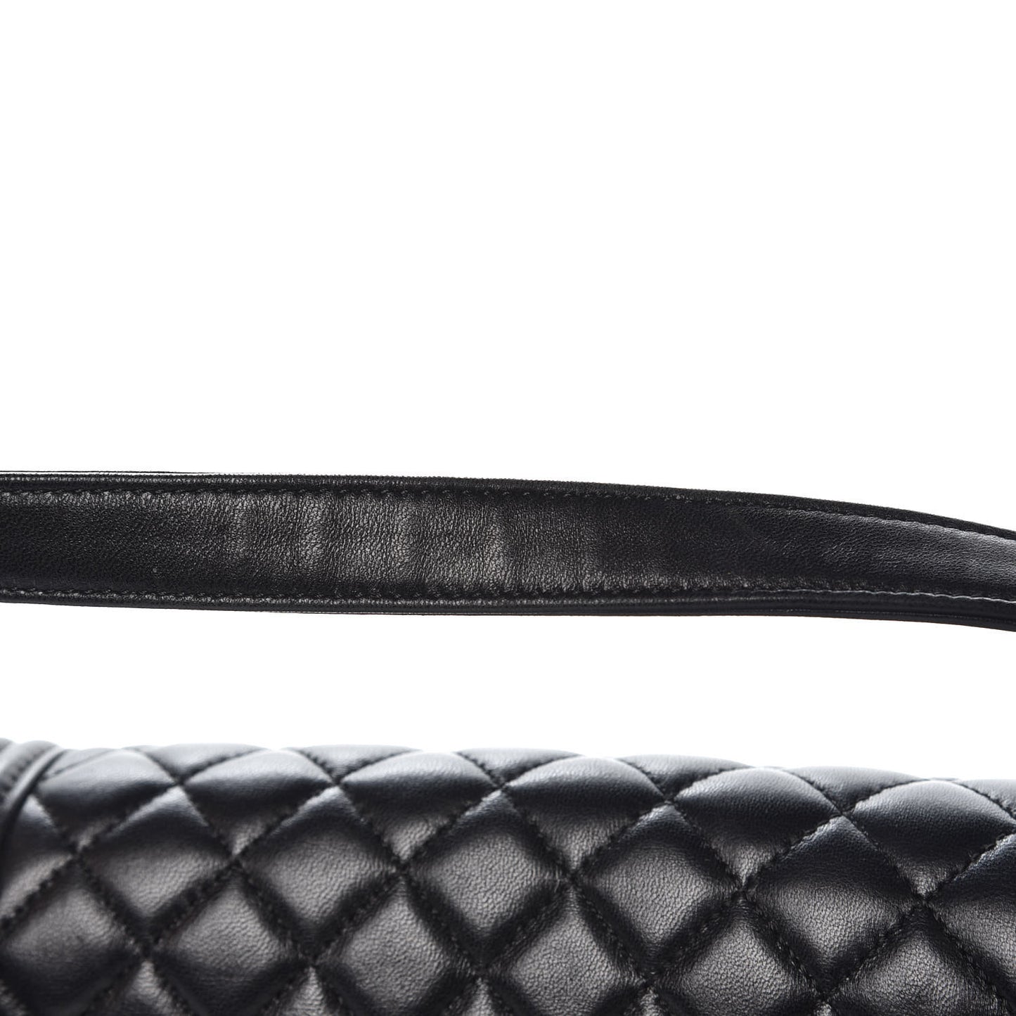 Lambskin Quilted Medium Boy Flap Black