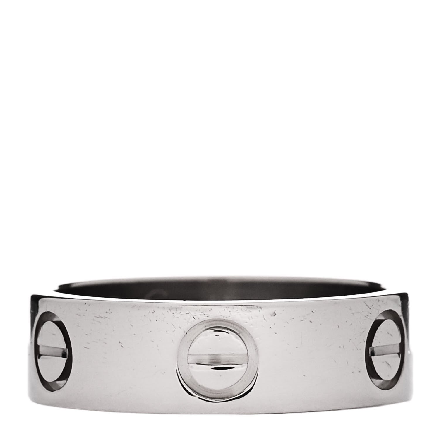 Cartier 18K White Gold 5.5mm LOVE Ring 52 6 1 of 4