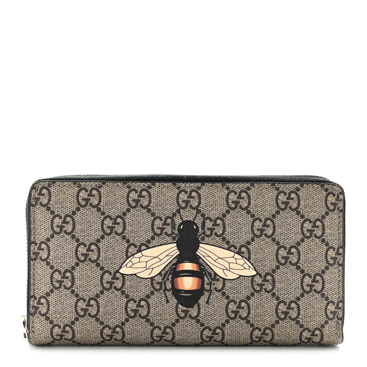 Gucci GG Supreme Monogram Bee Zip Around Wallet 1 of 8