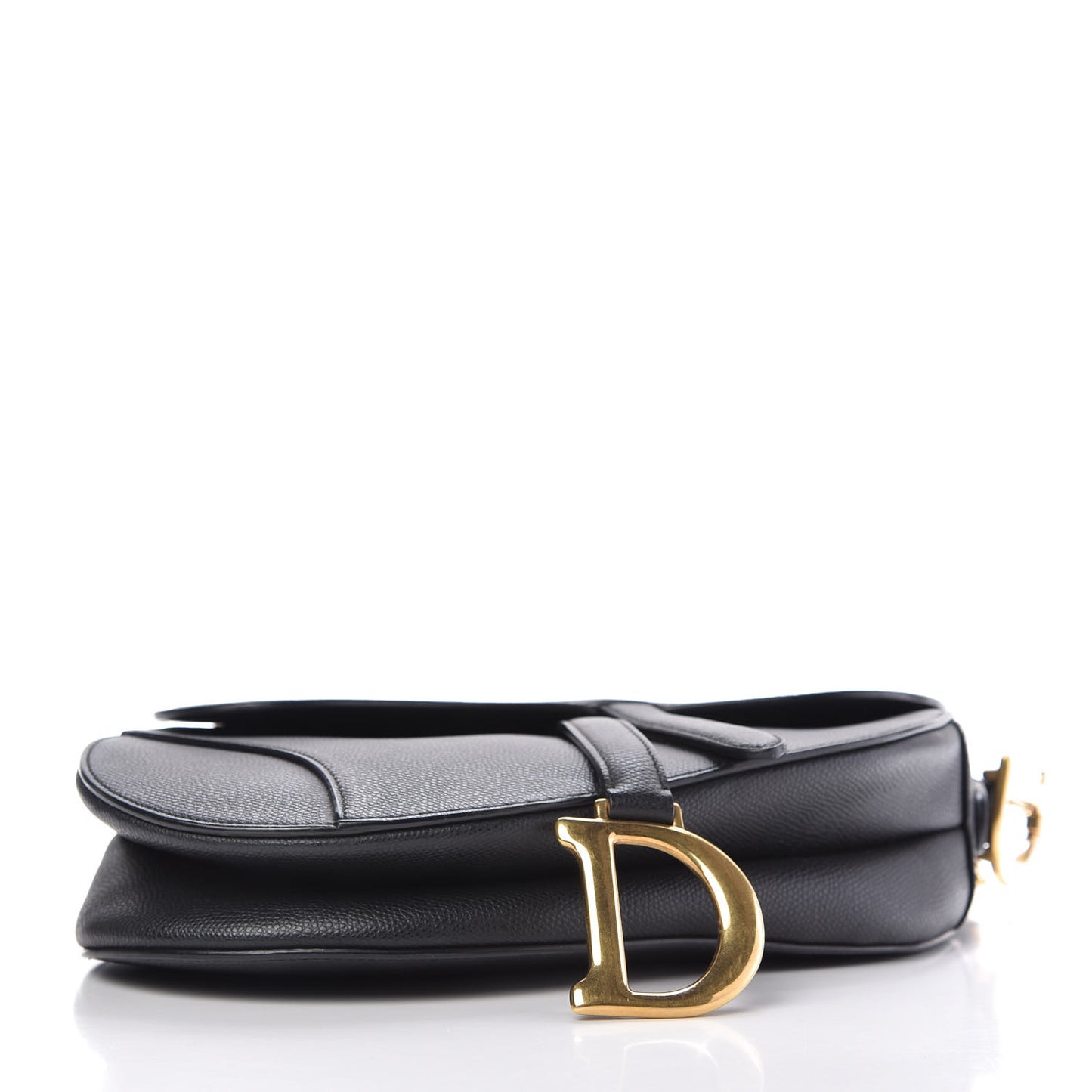 Grained Calfskin Saddle Bag Black