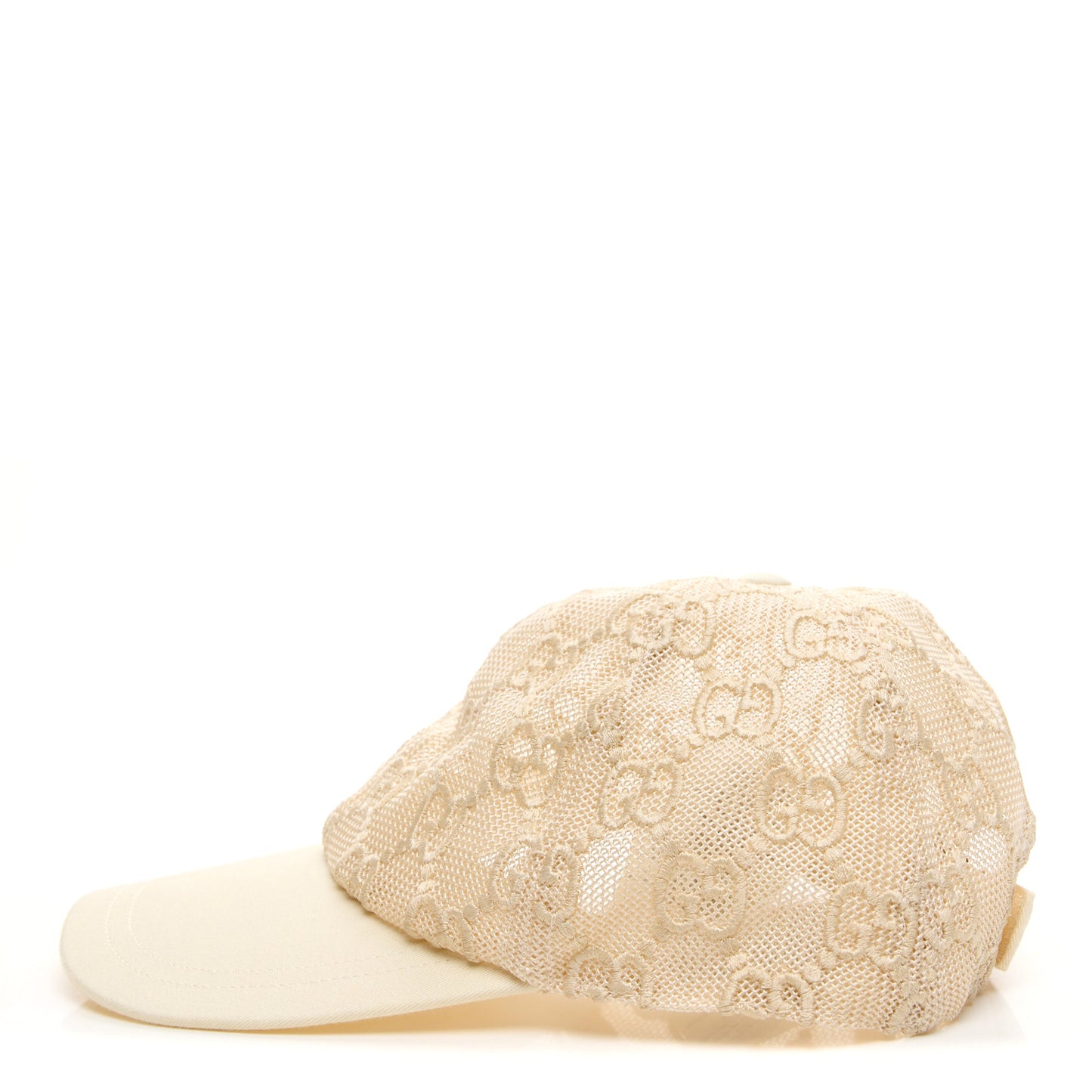 Mesh GG Monogram Shivali Baseball Hat XL Cream Ivory