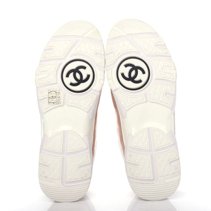 Chanel Nylon Suede Calfskin CC Sneakers 41 Pink 6 of 11