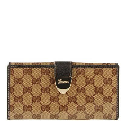 Gucci Crystal Monogram Dollar Calfskin Continental Wallet Beige Ebony Testa di Moro 1 of 7