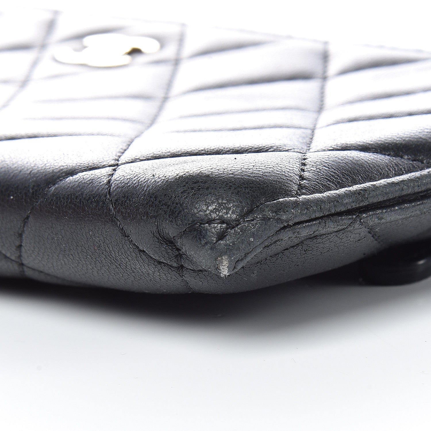 Chanel Lambskin Quilted Zip Pouch Black 11 of 13