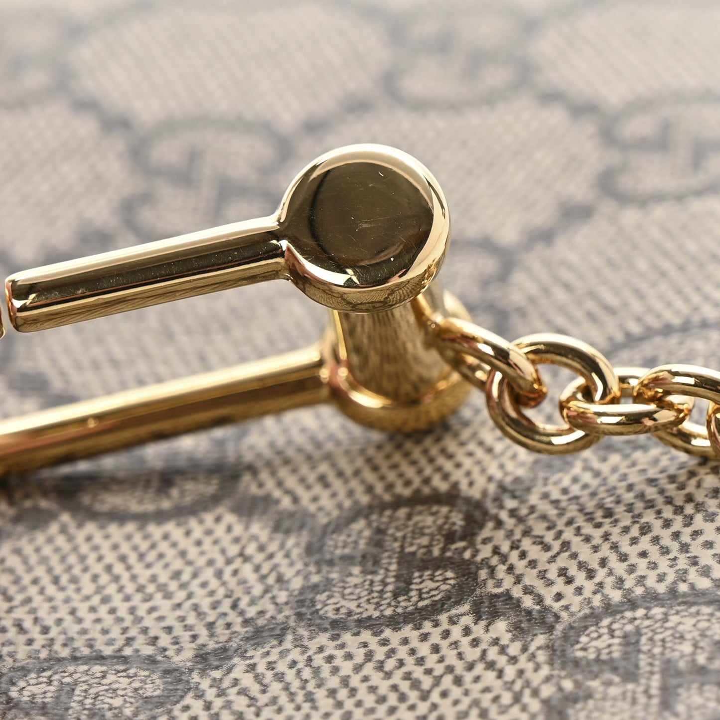 GG Supreme Monogram Key Case Brown