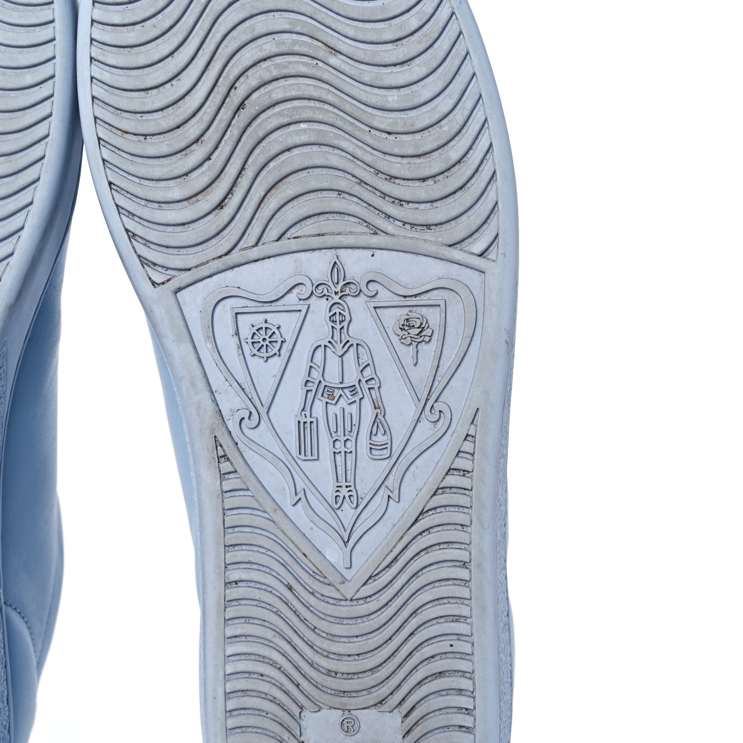 Gucci Calfskin Interlocking G Perforated Womens Ace Sneakers 38.5 Porcelain Light Blue Zaffiro 8 of 11