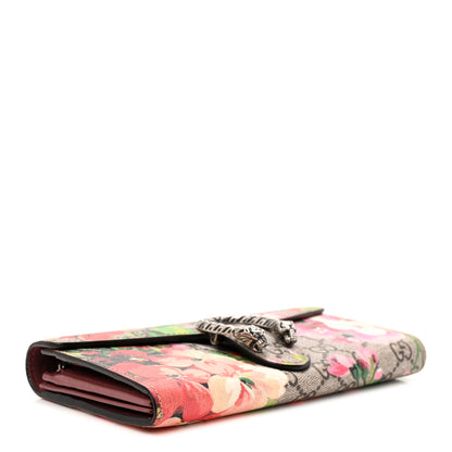 Gucci GG Supreme Monogram Blooms Dionysus Chain Clutch Wallet Beige Multicolor Dry Rose 4 of 6