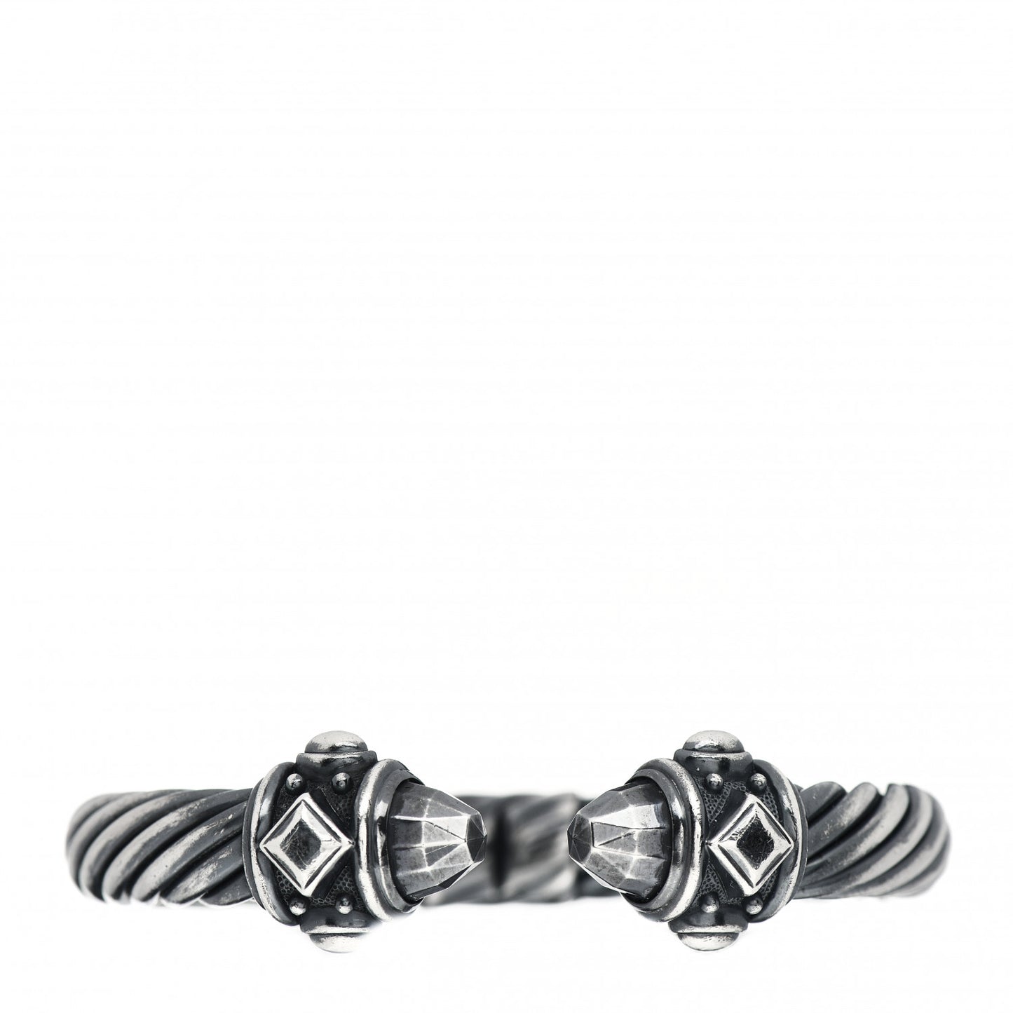 Darkened Sterling Silver 10mm Renaissance Cable Bracelet