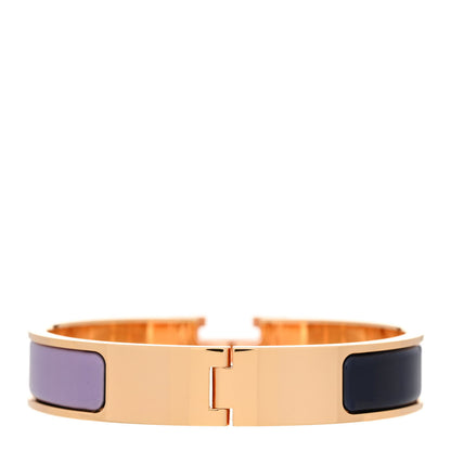 Hermes Enamel Narrow Fusion Clic Clac H Bracelet PM Lilas Ultramarine 3 of 4