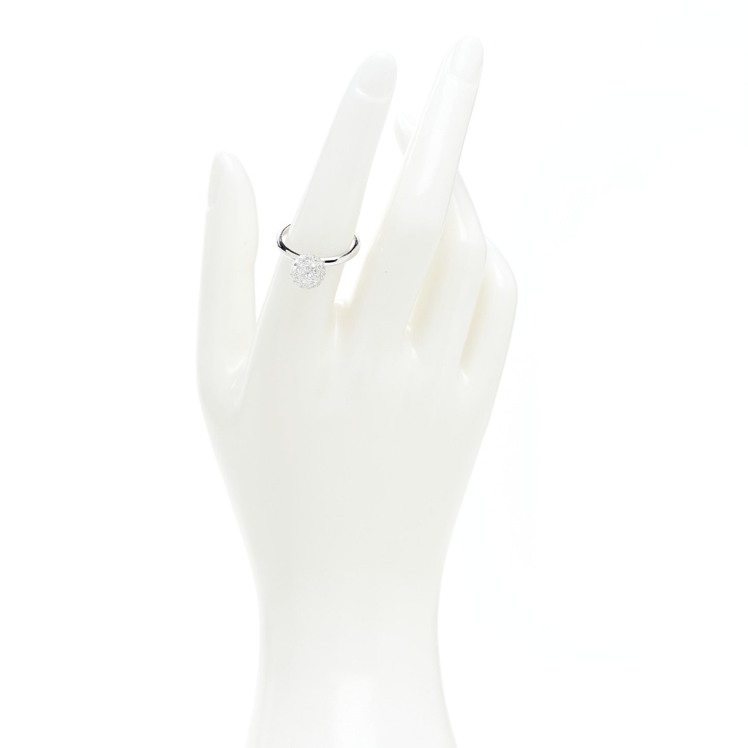 Tiffany 18K White Gold Diamond 8mm Hardwear Ball Ring 54 7 2 of 6
