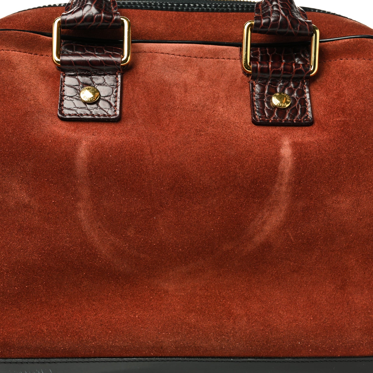 Louis Vuitton Suede Stamped Havane Bowler GM Brun 12 of 14