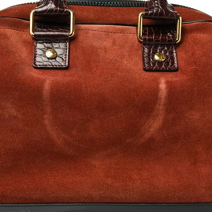 Louis Vuitton Suede Stamped Havane Bowler GM Brun 12 of 14