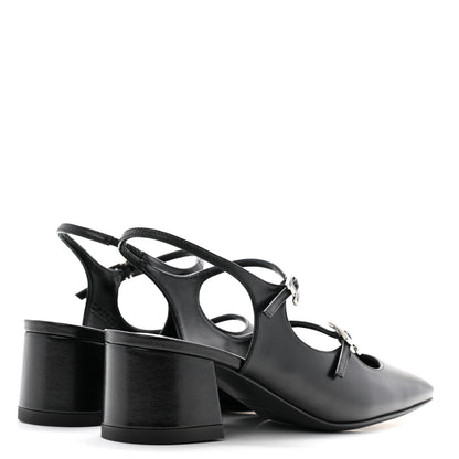 Hermes Goatskin Jackie 50 Pumps 36 Black 4 of 9