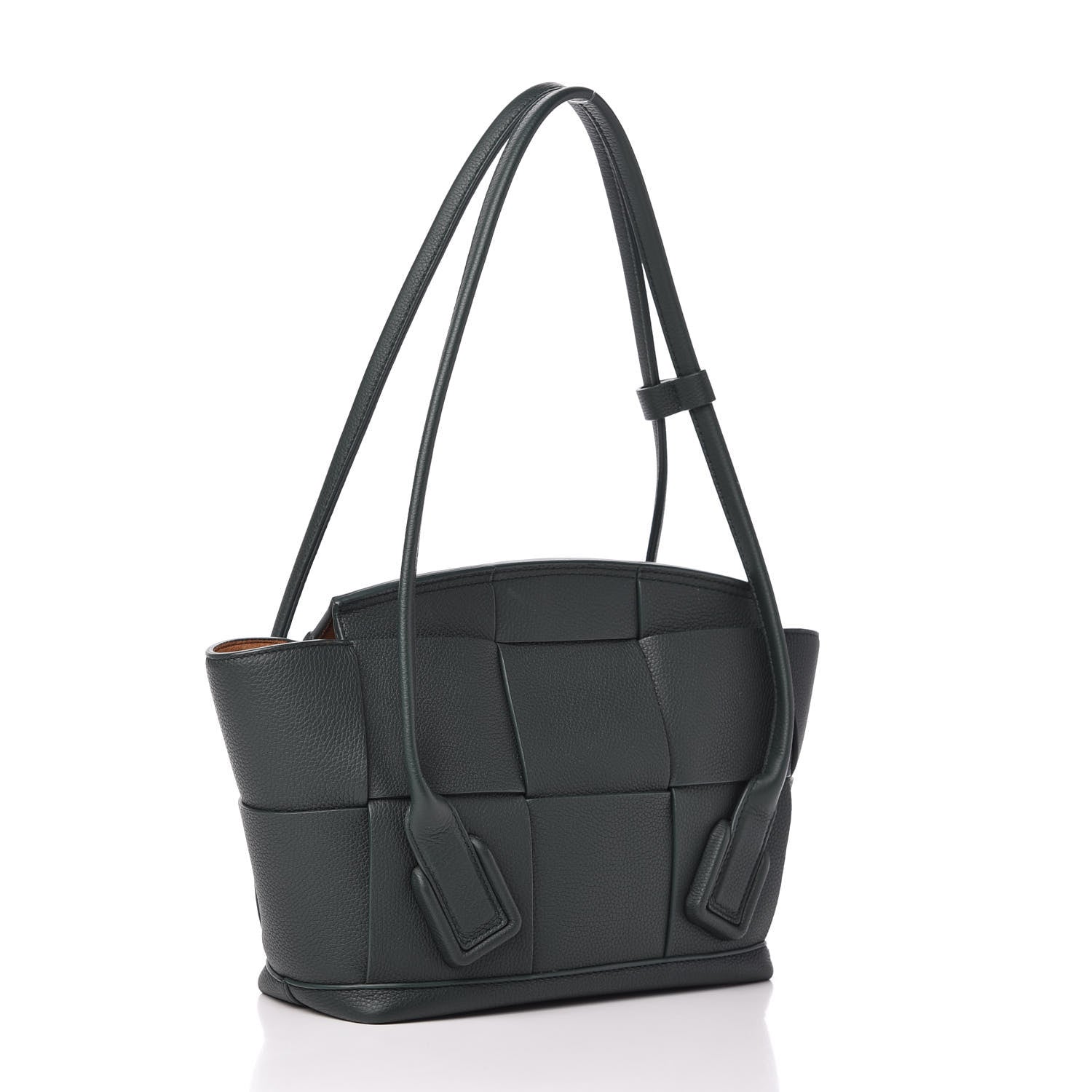 Bottega Veneta Grained Calfskin Maxi Intrecciato Small Arco Pine Green 3 of 8