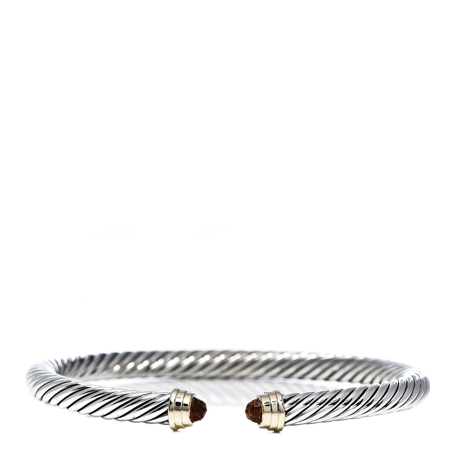 David Yurman Sterling Silver 14K Yellow Gold Citrine 5mm Cable Classics Petite Color Bracelet 1 of 5