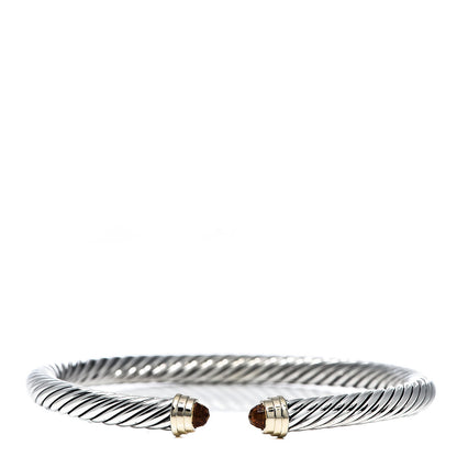 David Yurman Sterling Silver 14K Yellow Gold Citrine 5mm Cable Classics Petite Color Bracelet 1 of 5