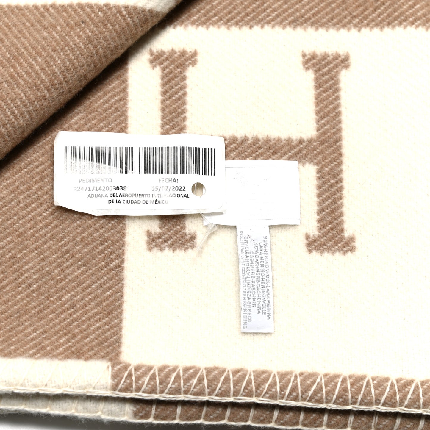 Wool Cashmere Avalon Baby Blanket Noisette Moyen White