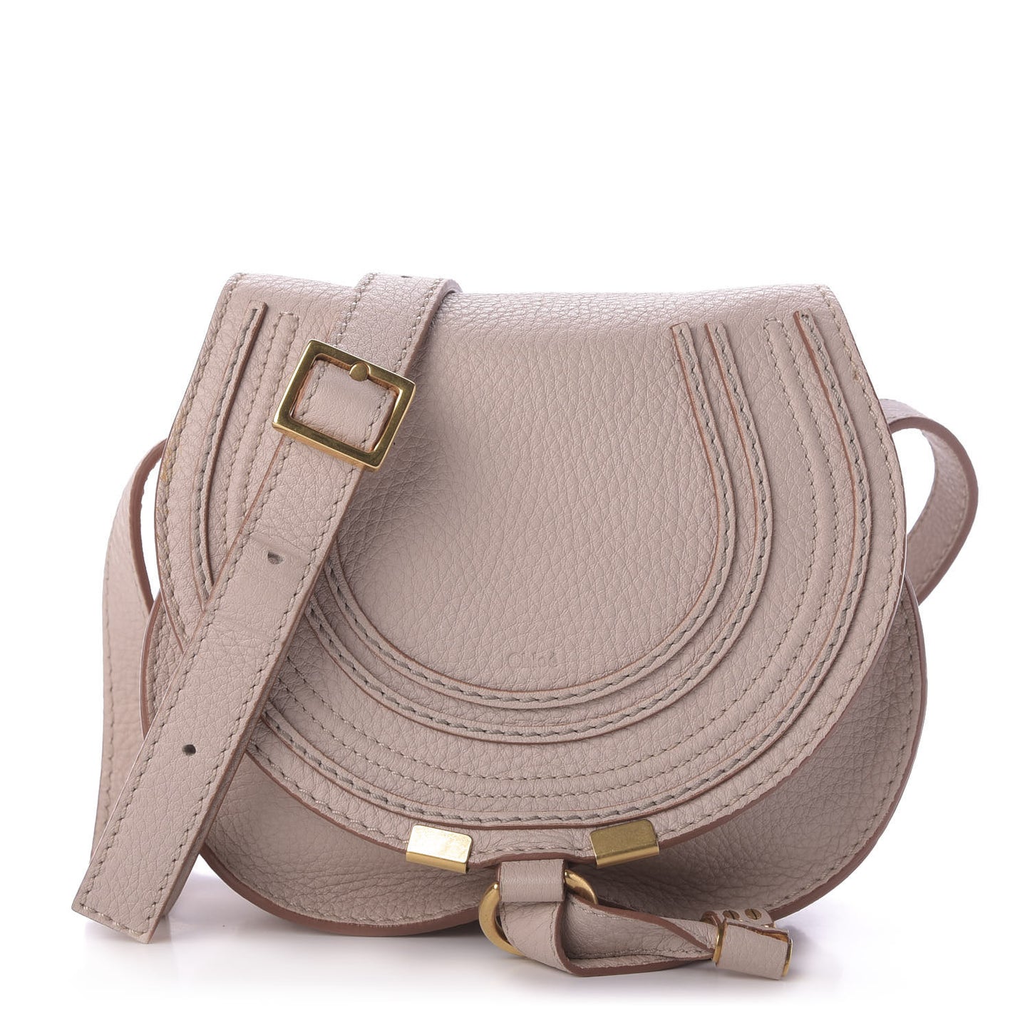 Calfskin Mini Marcie Round Crossbody Bag Blush Nude