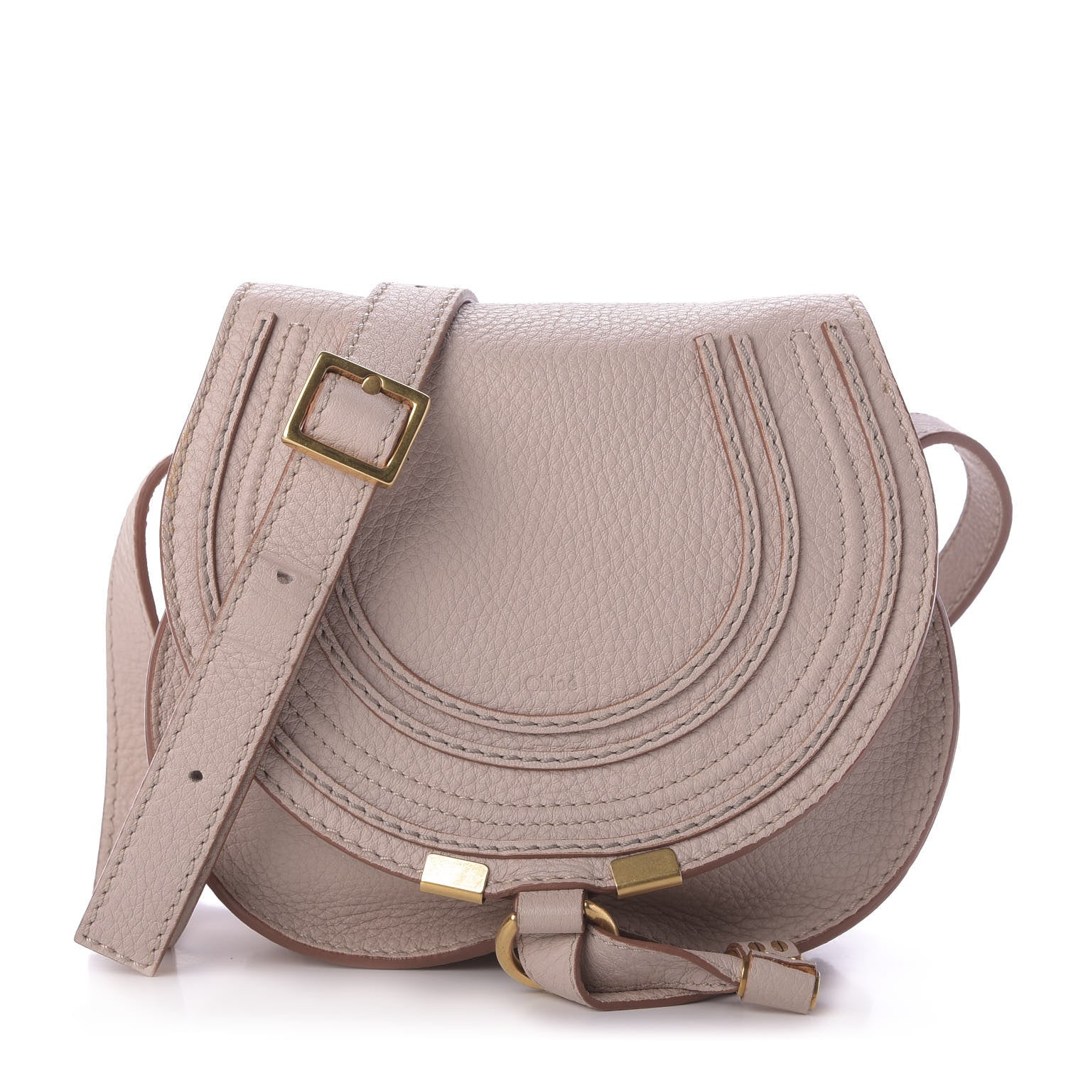 Chloe Calfskin Mini Marcie Round Crossbody Bag Blush Nude 1 of 8