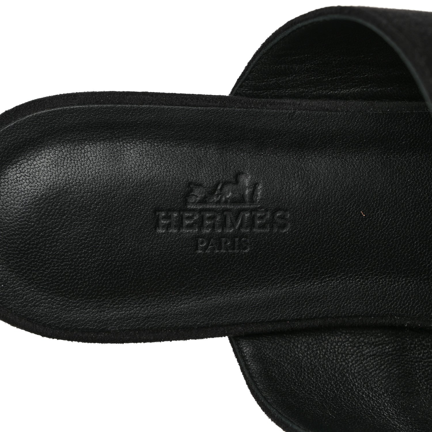 Hermes Suede Goatskin Avenue Sandals 39 Black 6 of 9