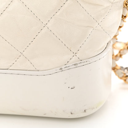 Chanel Aged Calfskin Quilted Small Gabrielle Hobo White 17 of 23