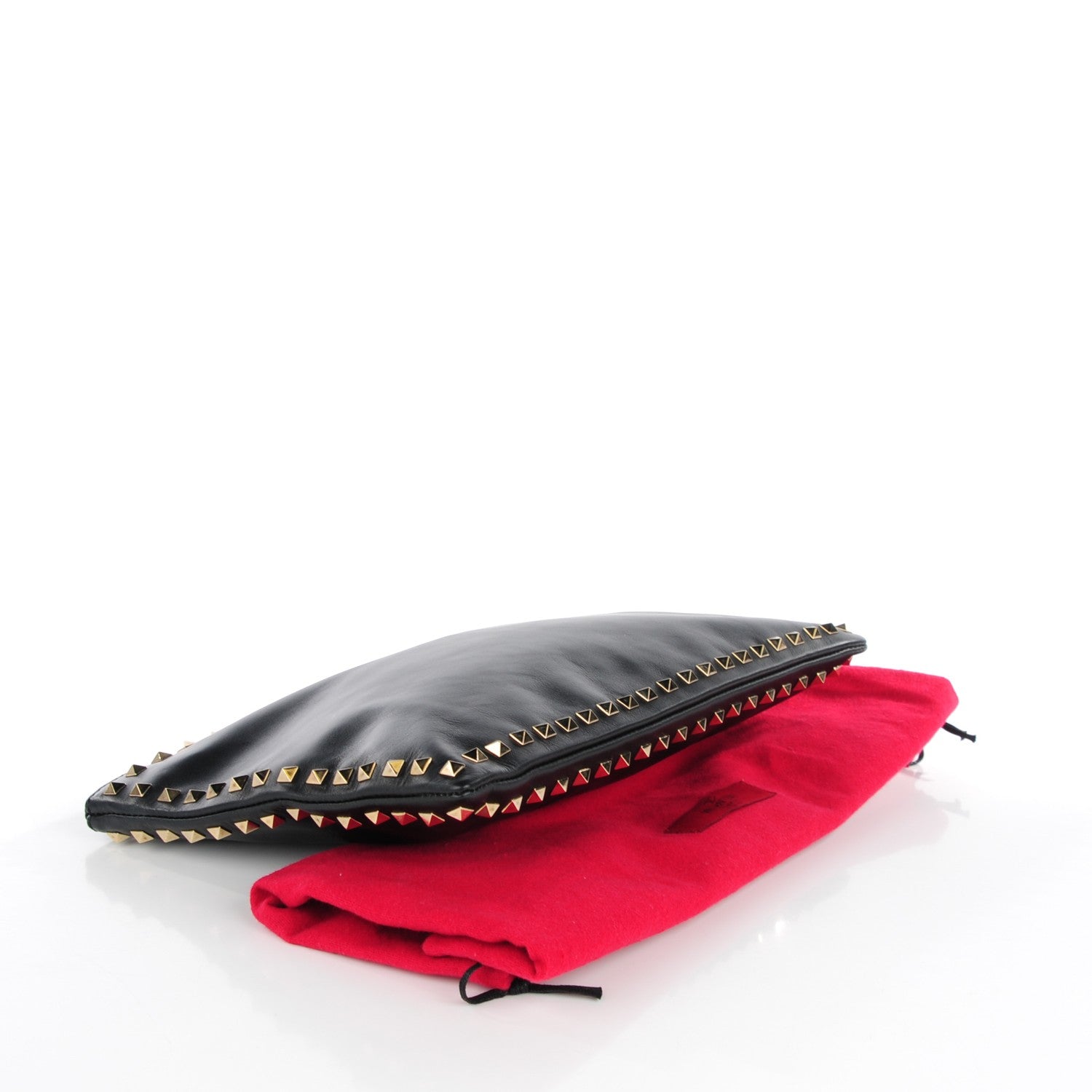 Valentino Garavani Vitello Large Rockstud Zip Wristlet Pouch Black 4 of 7