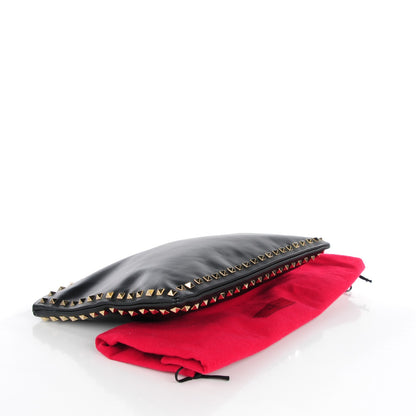 Valentino Garavani Vitello Large Rockstud Zip Wristlet Pouch Black 4 of 7