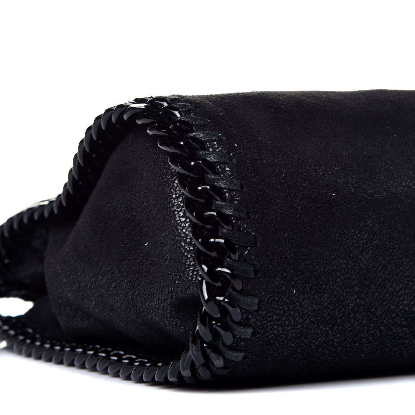 Shaggy Deer Mini Falabella Fold Over Tote Black
