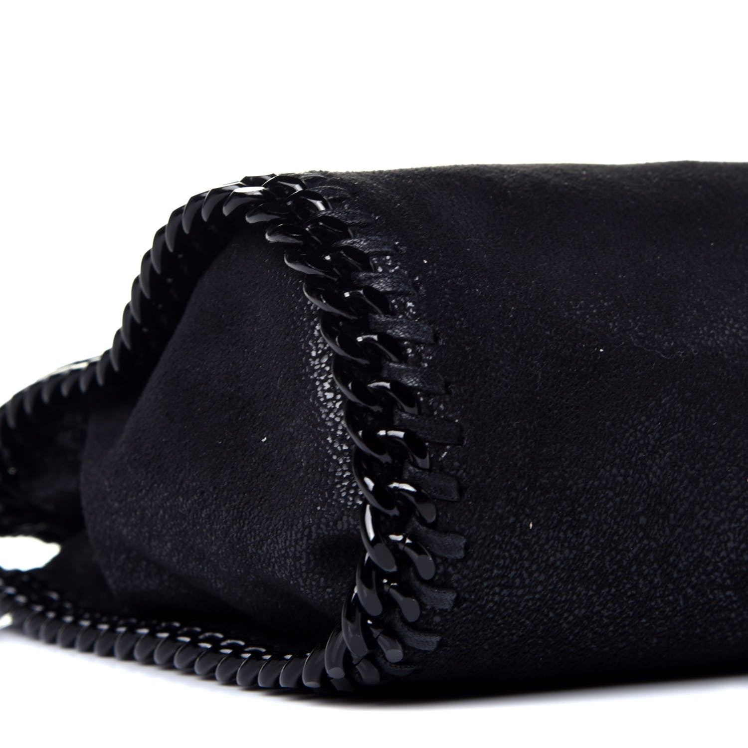 Stella McCartney Shaggy Deer Mini Falabella Fold Over Tote Black 7 of 8