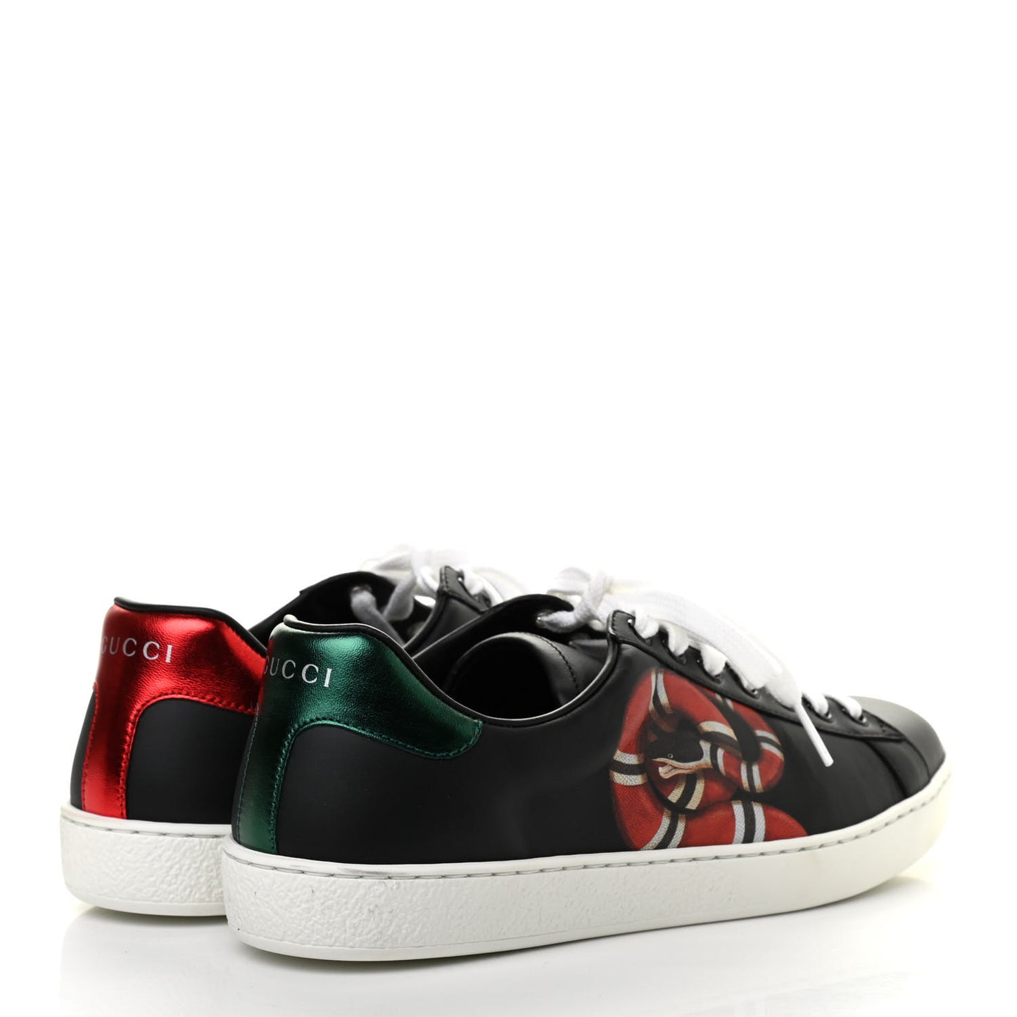Calfskin Kingsnake Mens Ace Sneakers 6 Black Multicolor