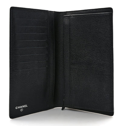 Chanel Goatskin Camellia Embossed Yen Wallet Black 5 of 6