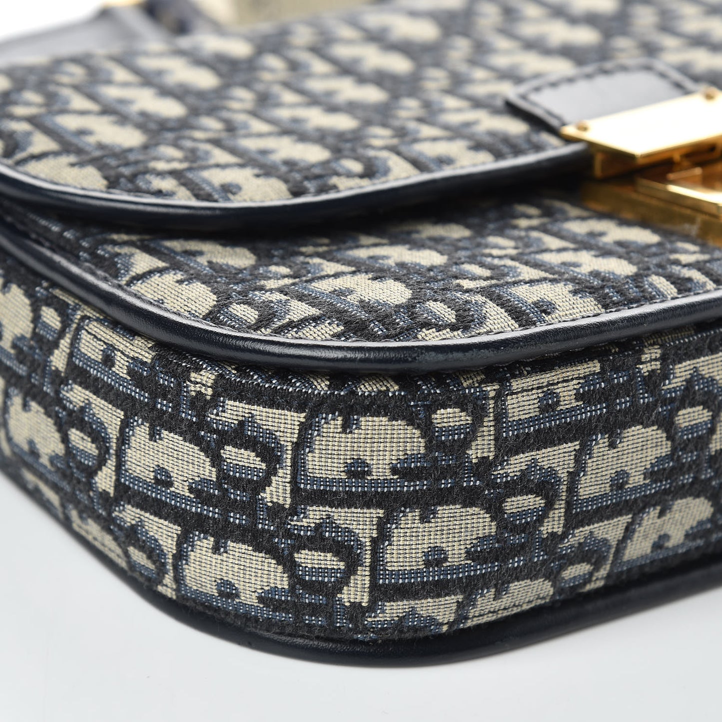 Oblique Flap Bag Navy Blue