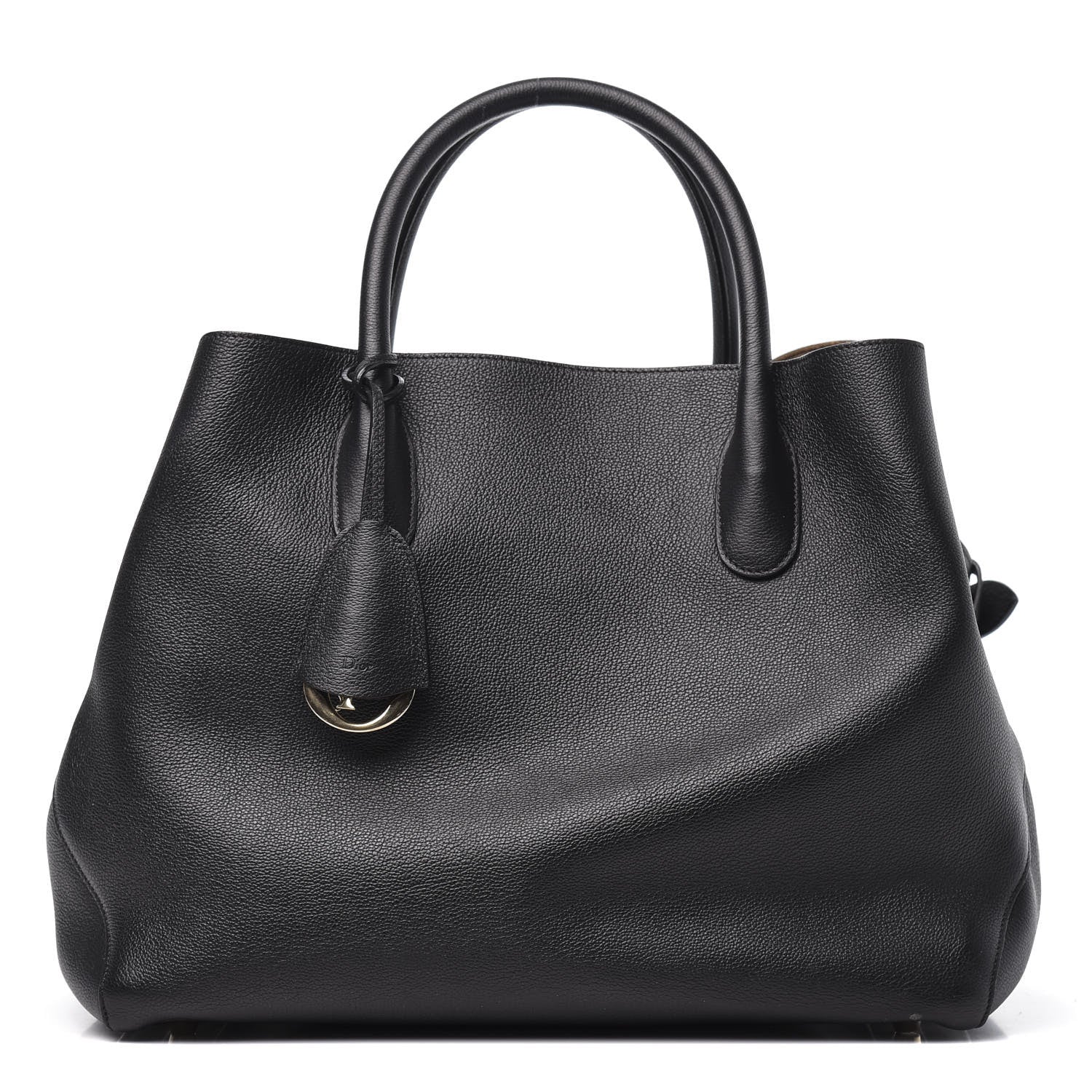 Christian Dior Supple Grained Calfskin Large Open Bar Tote Black 1 of 10
