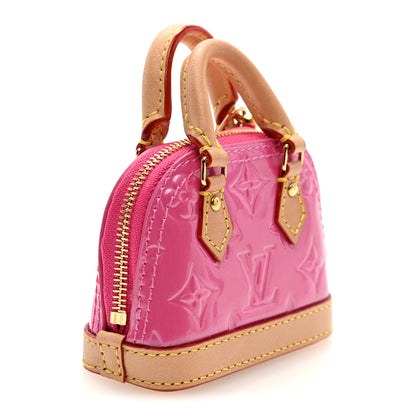 Louis Vuitton Vernis Monogram Micro Alma Bag Charm Key Holder Rose 3 of 6