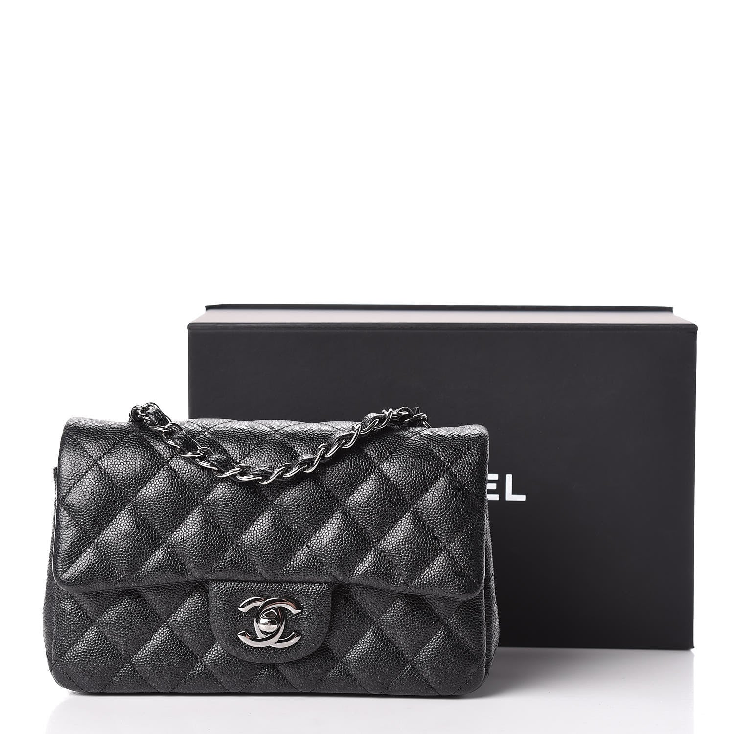 Chanel Iridescent Caviar Quilted Mini Rectangular Flap Black 13 of 13