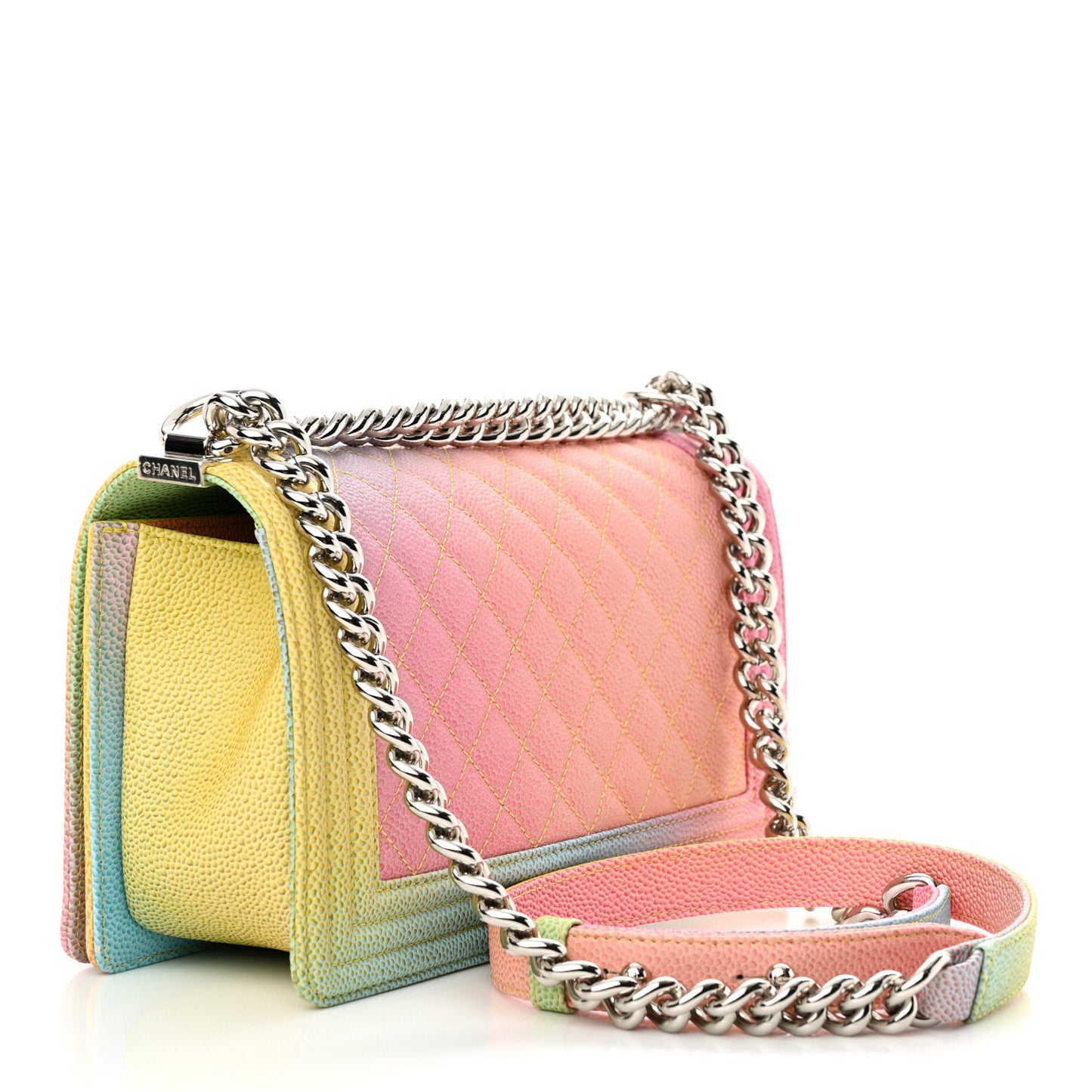 Caviar Quilted Medium Cuba Rainbow Boy Flap Multicolor