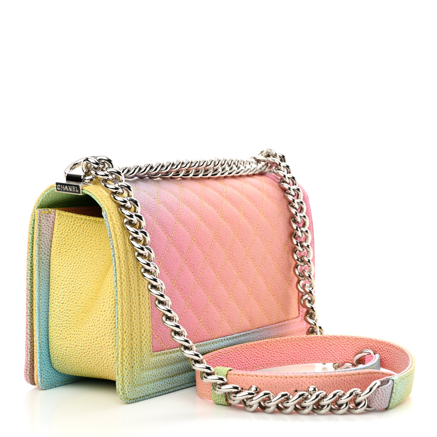 Chanel Caviar Quilted Medium Cuba Rainbow Boy Flap Multicolor 3 of 10