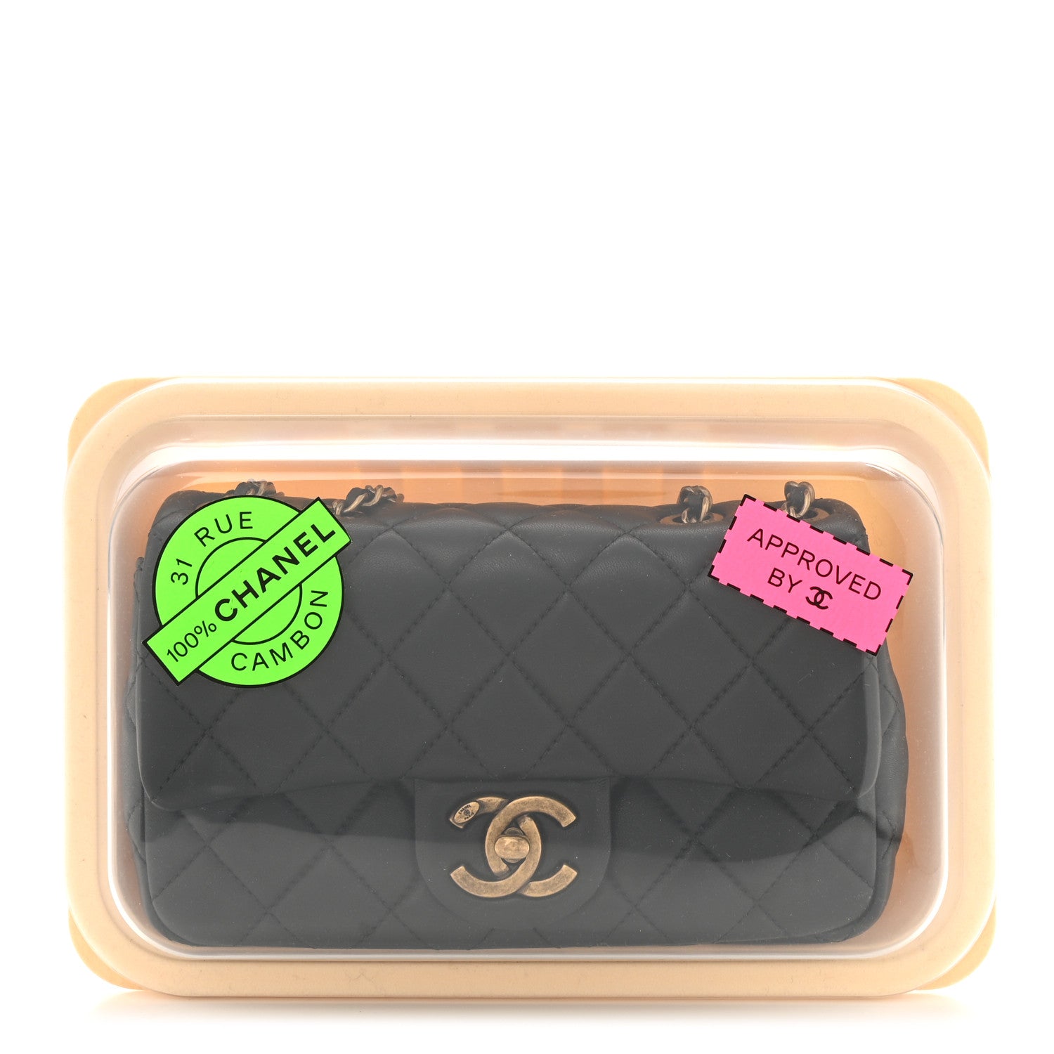 Chanel Lambskin Small Grocery By Chanel Flap Black 1 of 16