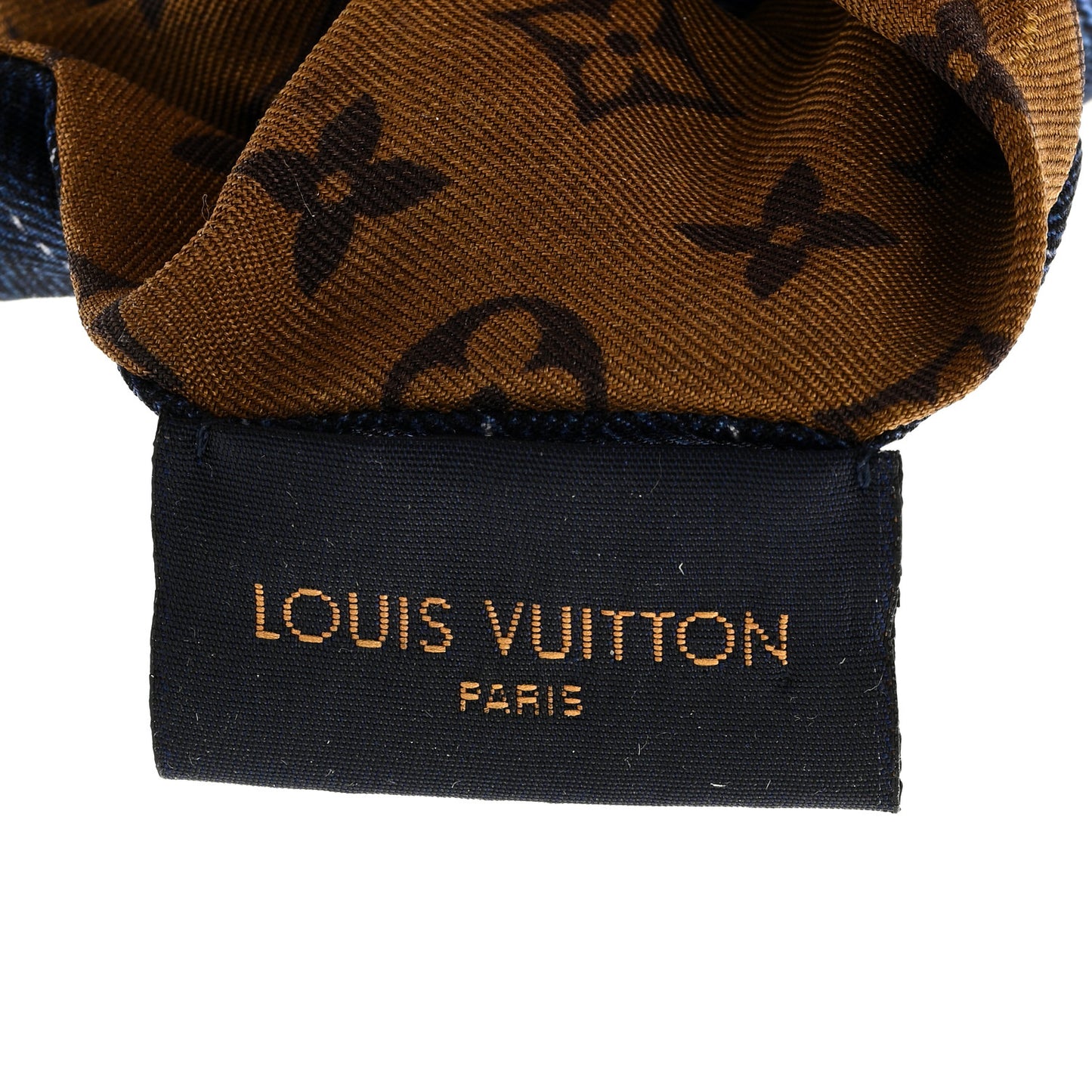 Silk Monogram Be Mindful Scrunchie Blue