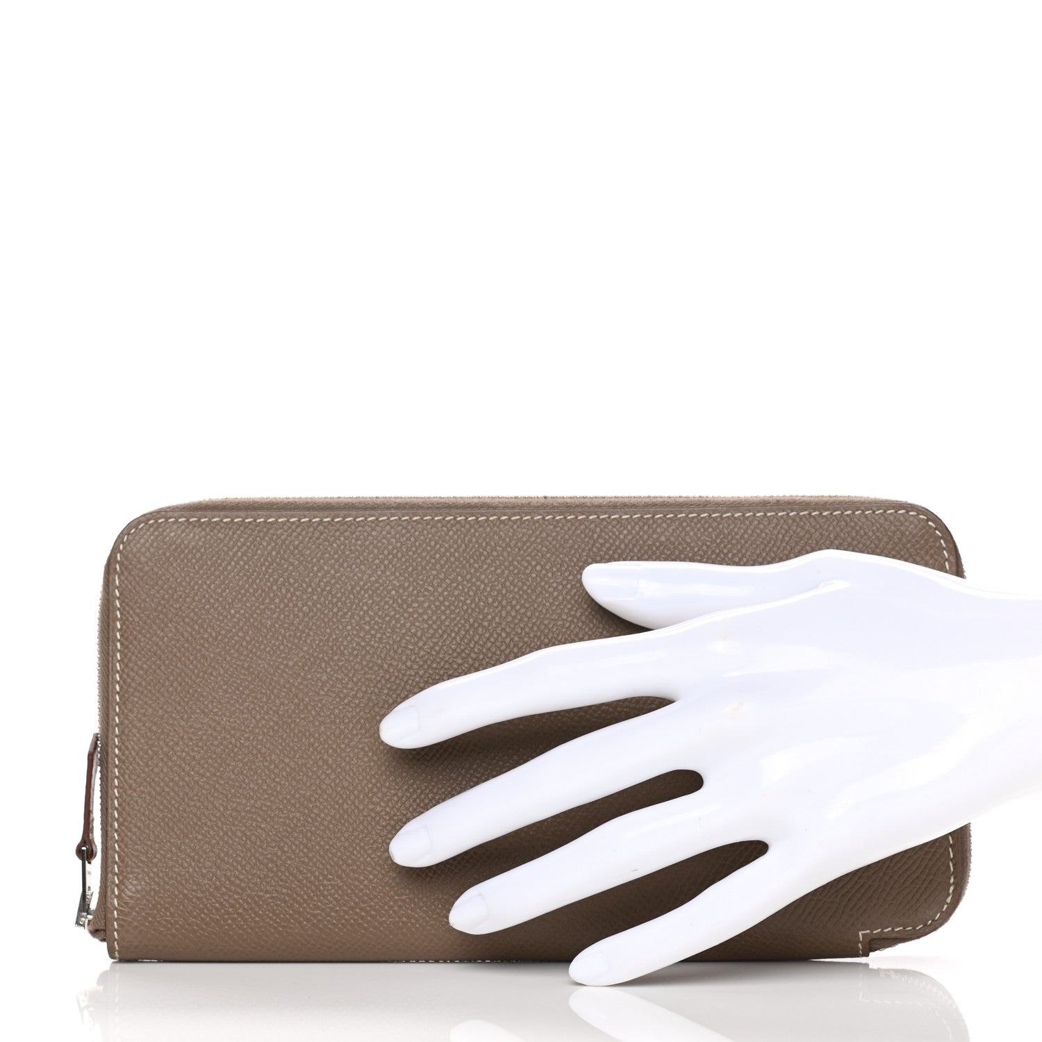 Hermes Epsom Silk'in Wallet Etoupe 2 of 8
