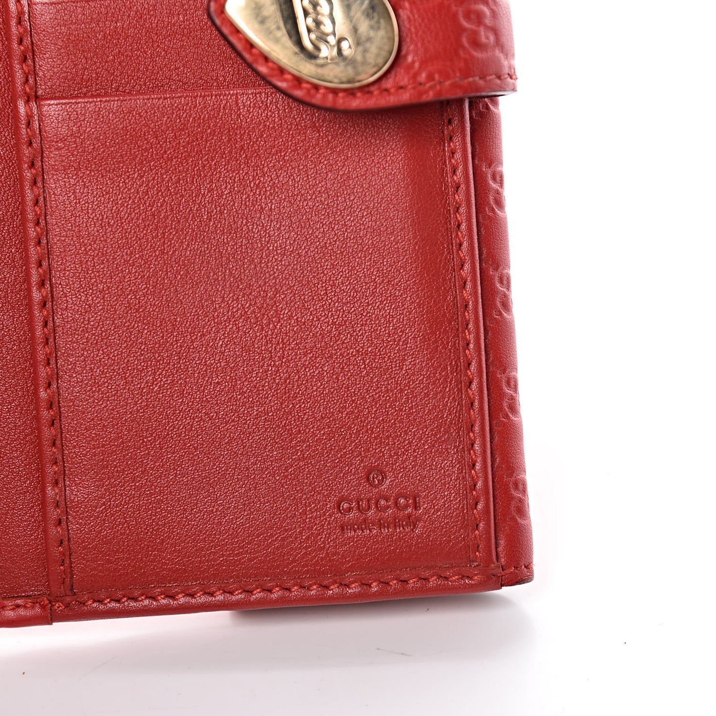 Microguccissima Heart Continental Wallet Red