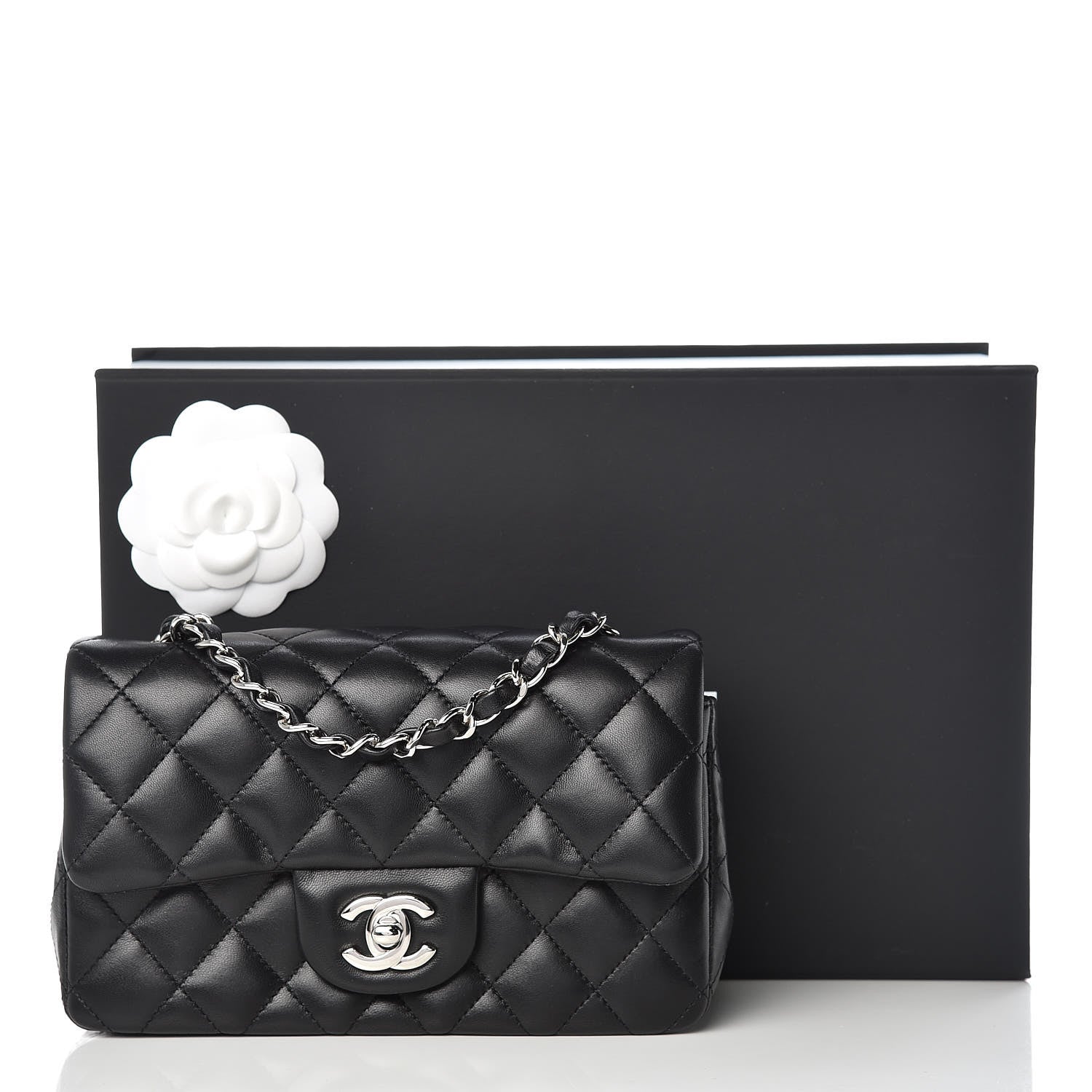Chanel Lambskin Quilted Mini Rectangular Flap Black 10 of 10