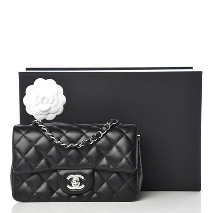 Chanel Lambskin Quilted Mini Rectangular Flap Black 10 of 10