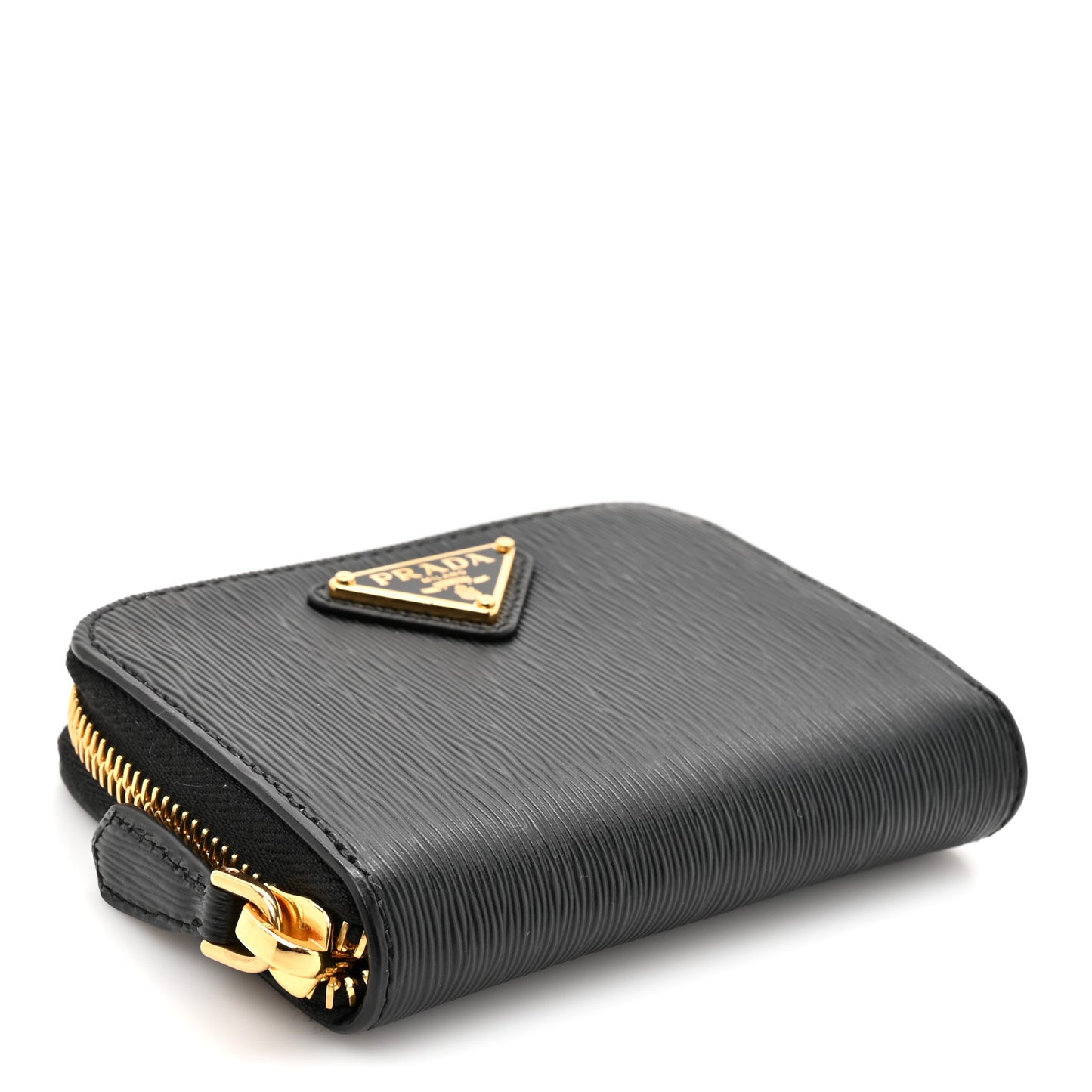Vitello Move Triangle Logo Zip Coin Purse Black