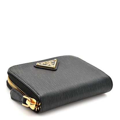 Prada Vitello Move Triangle Logo Zip Coin Purse Black 4 of 8