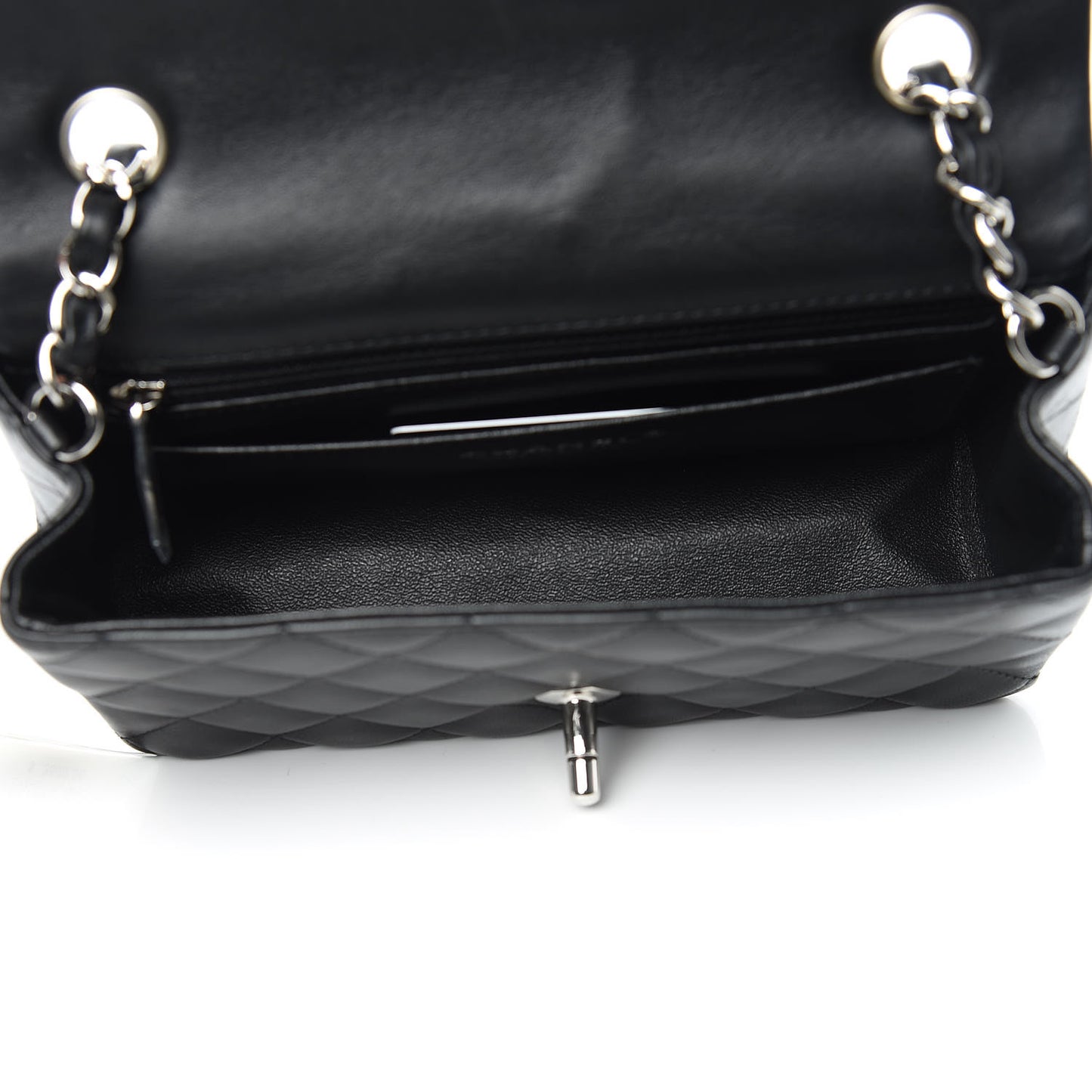 Lambskin Quilted Mini Rectangular Flap Black