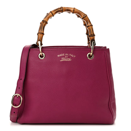 Gucci Calfskin Small Bamboo Shopper Tote Bright Bougainvillea 1 of 16