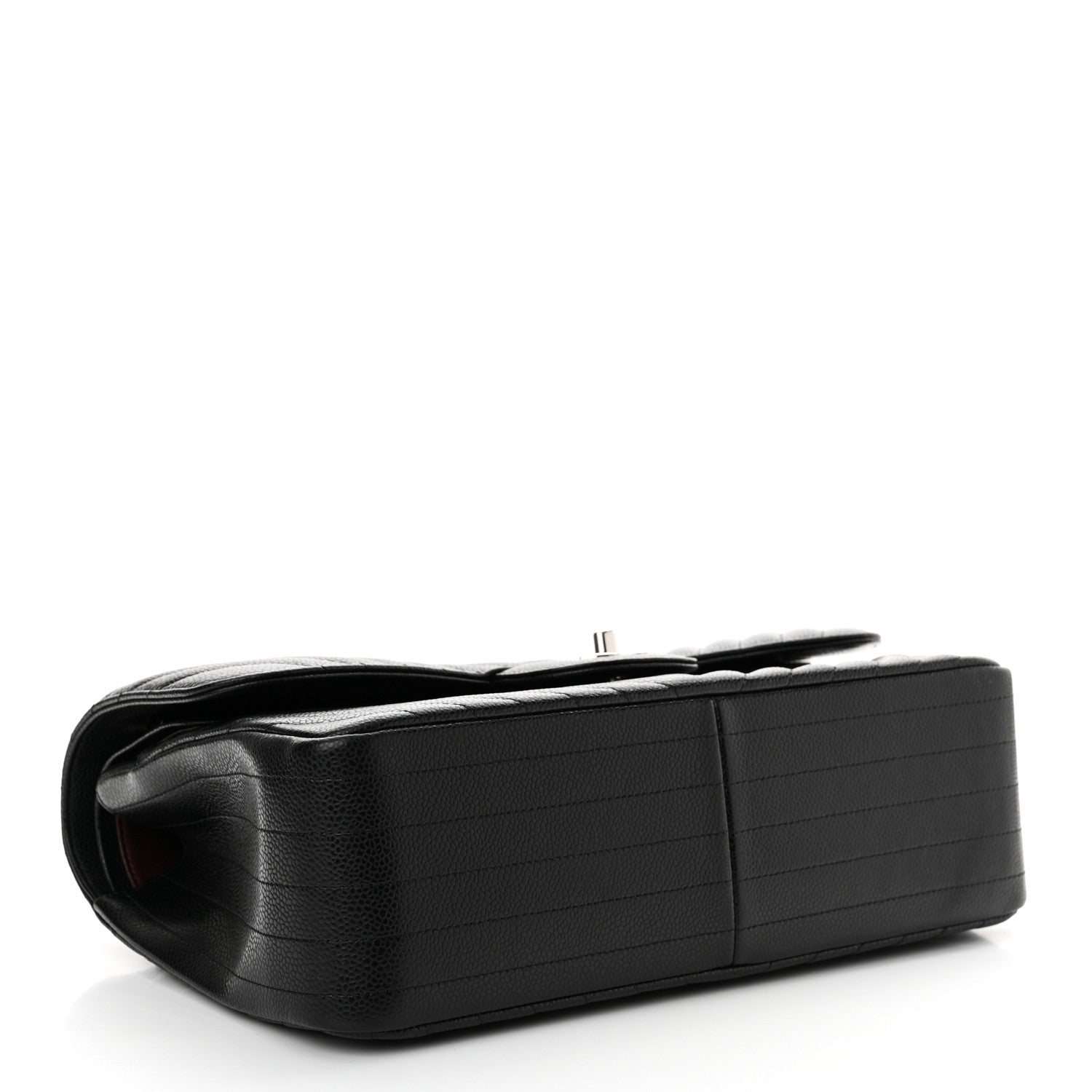 Chanel Caviar Chevron Quilted Jumbo Double Flap Black 4 of 15